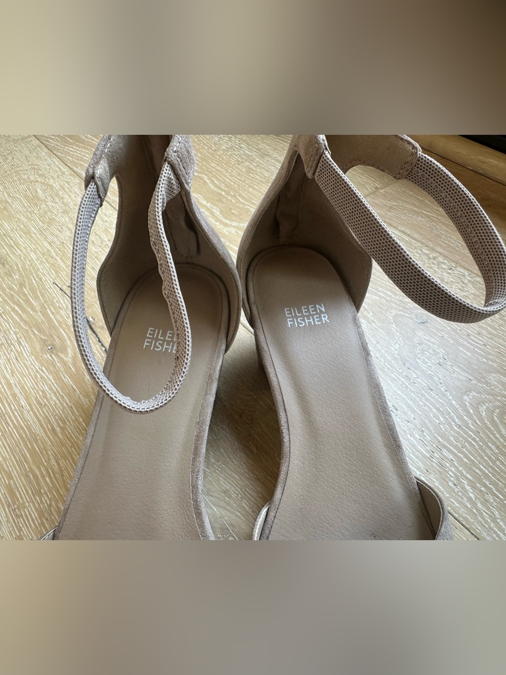 EILEEN FISHER “Just Suede” Ankle-Strap Pump in Dusty Taupe / US 11 - Picture 7 of 10